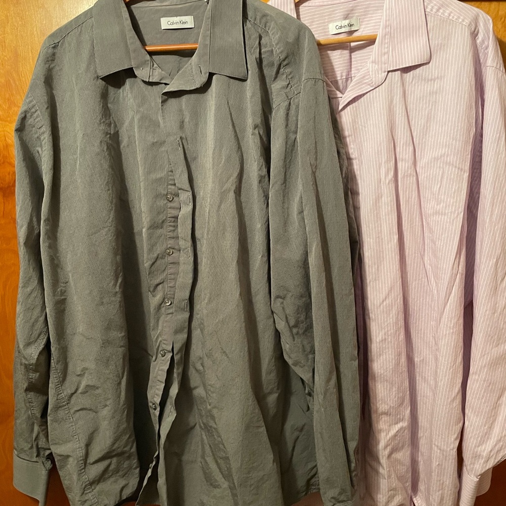 Group of Two Calvin Klein Dress Shirts - Big and Tall